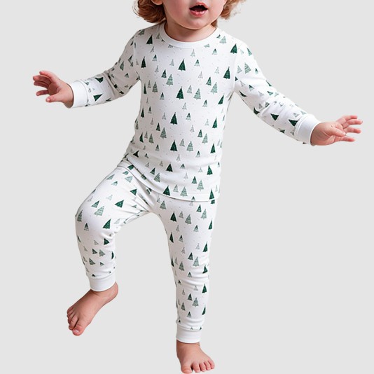 High-quality pine tree pattern boys' pajama set