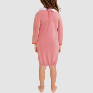 Stylish striped collared girls' nightgown