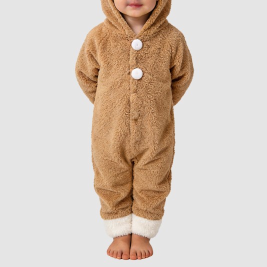Plush warm thickened onesie pajamas for girls